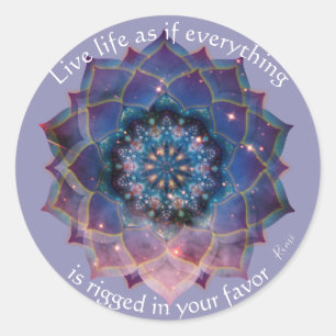 Boho Nebula Blüte   Mandala-Design Runder Aufkleber