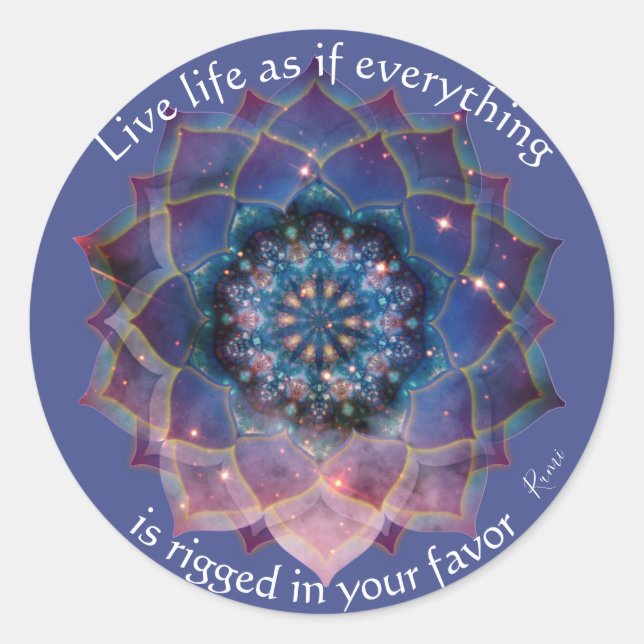 Boho Nebula Blüte | Mandala-Design Runder Aufkleber (Vorderseite)