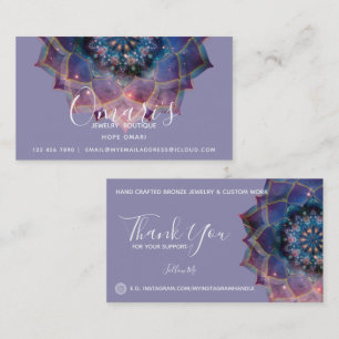 Boho Nebula Blüte   Mandala-Design Visitenkarte