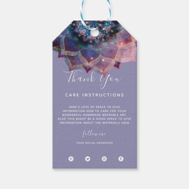 Boho Nebula Mandala, Mystik Geschenkanhänger (Vorderseite)