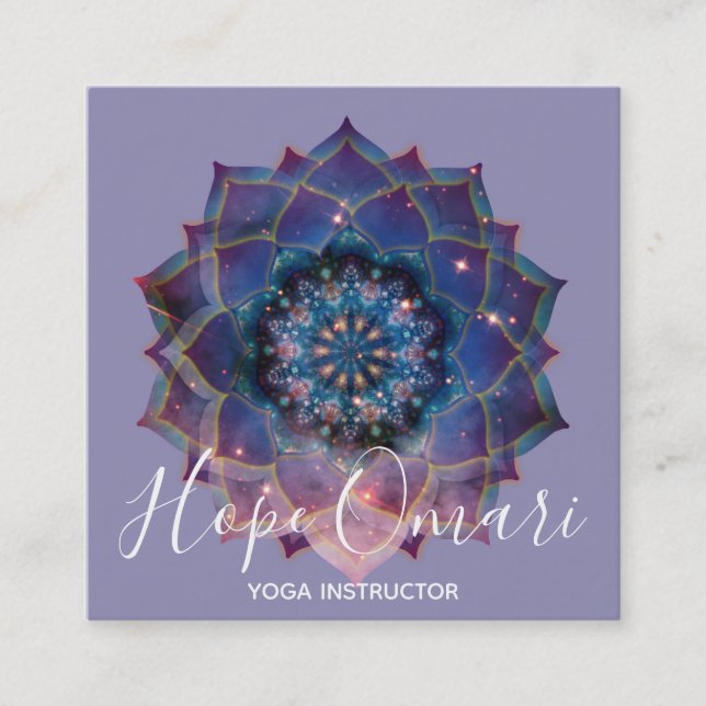 Boho Nebula Mandala, Mystik Quadratische Visitenkarte (Vorderseite)
