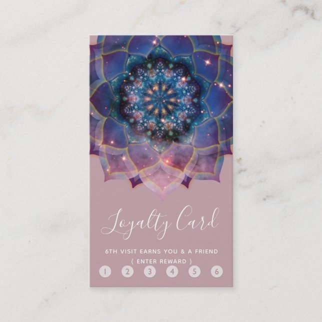 Boho Nebula Mandala, Mystik Treuekarte (Vorderseite)
