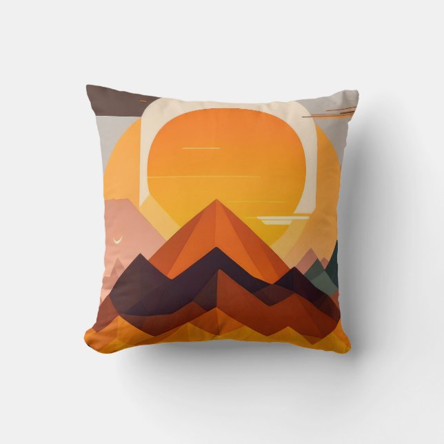 BOHO NEO GEO SUNSET KISSEN (Vorderseite)