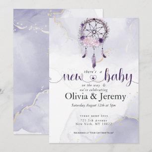 BOHO Neues Baby Amethyst Staubrose Traumfänger Einladung
