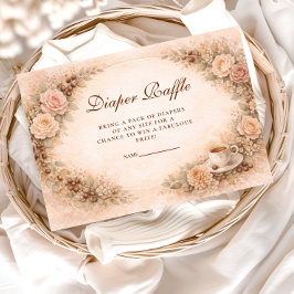 Boho Neutral A Baby Is Brewing Diapper Raffle Begleitkarte