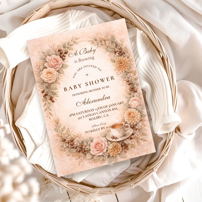 Boho Neutral A Baby Is Brewing Einladung (Von Creator hochgeladen)