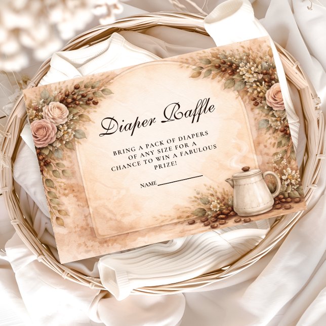 Boho Neutral A Baby Is Brewing Show Diapper Raffle Begleitkarte (Von Creator hochgeladen)