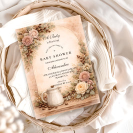 Boho Neutral A Baby Is Brewing Shower Einladung