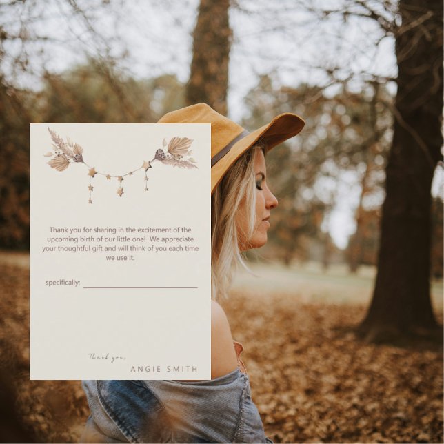 Boho Neutral Baby Dusche Danke Karte (Von Creator hochgeladen)