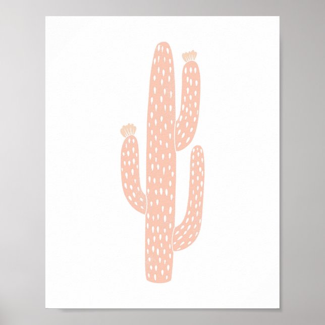 Boho Neutral Blush Cactus Cacti Kinderzimmer Decor Poster (Vorne)