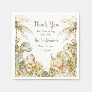 Boho-Neutral-Dinosaur-Baby-Shower Serviette