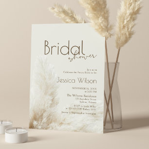 Boho Neutral Fluffy Pampas Grass Brautparty Einladung