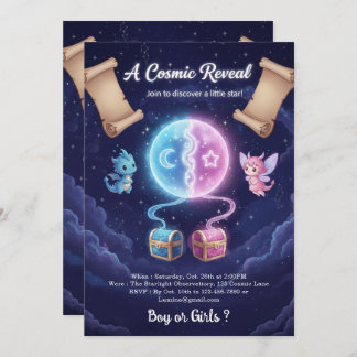 Boho Neutral Gender Reveal Invitation Einladung