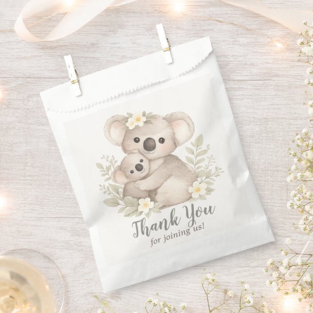 Boho Neutral Koala Baby Shower Geschenktütchen (Ausgeschnitten)