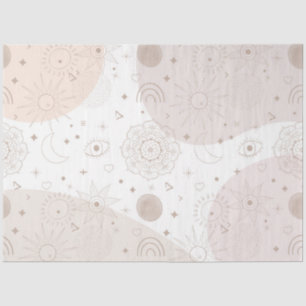 Boho Neutral Space Doodles Ästhetisches Design Seidenpapier