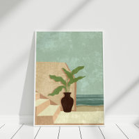 Boho Neutral und Aquamarine KüstenIllustration Kun