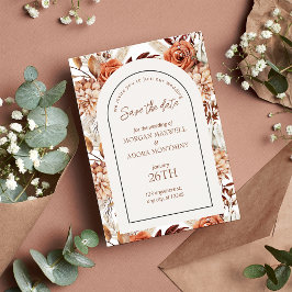 Boho Neutral Wasserfarbe Pampas Save the Date Kart Dankeskarte