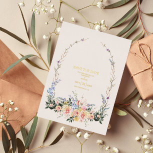 Boho Neutral Water Wildblume Wedding Foil I Folieneinladung