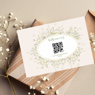 Boho Neutral White Water Wildblume Wedding R RSVP Karte