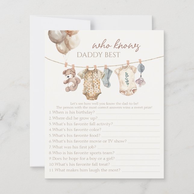 Boho neutrale Baby-Kleidung, die Daddy Game kennt (Vorderseite)