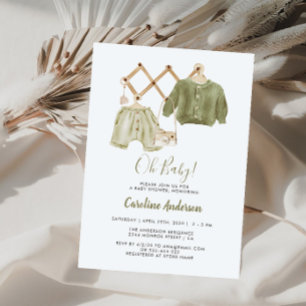 Boho neutrale Babykleidung Baby-Party Einladung