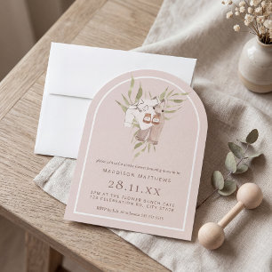 Boho neutrale Babyparty-Einladung mit Bogen Einladung