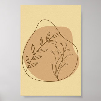 Boho-Neutrale Botanische Abstrakte Wandkunst-Druck Poster