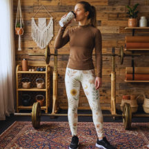 Boho neutrale Regenbogen-Leggings erdige botanisch