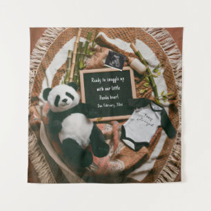 Boho neutrale Schwangerschaft Ankündigung Niedlich Wandteppich