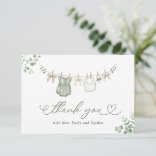 Boho neutrale Wäscheleine Mädchen Baby Shower Dankeskarte