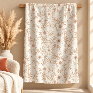 Boho neutrale Wildblumen Sherpa-Decke als Geschenk Sherpadecke