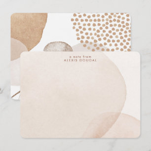 Boho-Neutraler Bohemian-Beige-Tonal-Personalisiert Mitteilungskarte