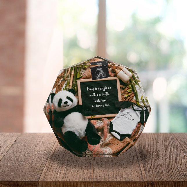 Boho-Neutraler Panda-Schwangerschaftsankündigung-A Fotoblock (Von Creator hochgeladen)