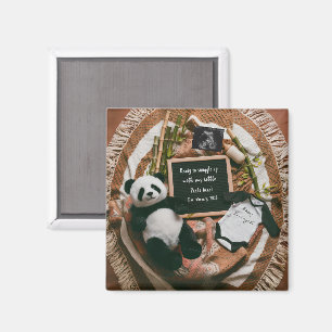 Boho-Neutraler-Panda-Schwangerschaftsankündigung G Magnet