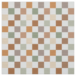 Boho Neutrales Erdiger Schachbrettmuster Kariert Stoff