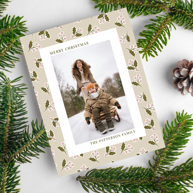 Boho Neutrals Weihnachtsberries Foto Weihnachten (Von Creator hochgeladen)