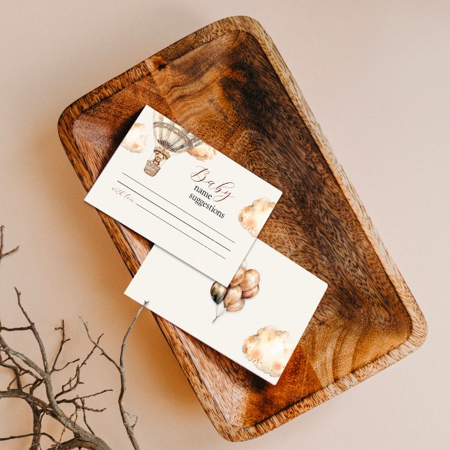 Boho Niedlich Bear Baby Name Suggestion Karte (Boho Cute Bear Baby Name Suggestion Card)