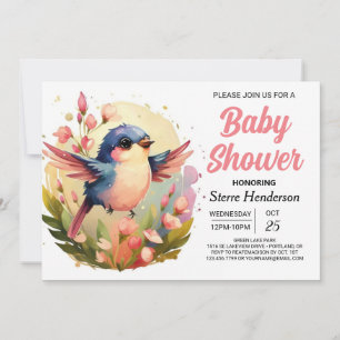 Boho Niedlich Elegant Bird Baby Shower Einladung