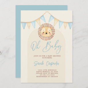 Boho Niedlich Lion Baby Shower Boy Einladung
