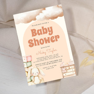 Boho Niedlich Rabbit Babydusche Einladung