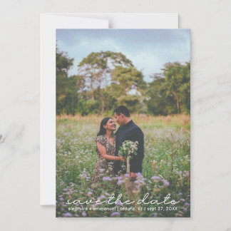 Boho Niedlich Script Foto Save the Date Magnetkart Magneteinladung
