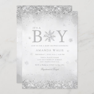 Boho Niedlich Watercolor Blue Es ist eine Baby-Dus Einladung