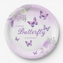 Boho Niedlich Watercolor Floral Butterfly Babydusc Pappteller