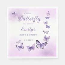 Boho Niedlich Watercolor lila Butterfly Babydusche