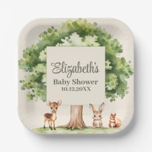 Boho Niedlich Woodland Animals Kinderdusche Pappteller