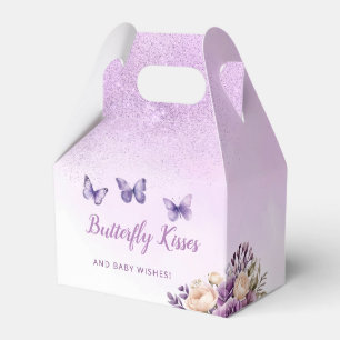 Boho niedliche Wasserfarbe lila Schmetterlingsdusc Geschenkschachtel