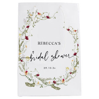 Boho Niedliche Wildblumen Brautparty Medium Gif Mittlere Geschenktüte