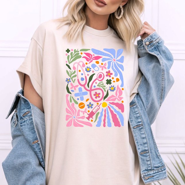 Boho Nurse Elements Stethoscope Nurse Things T-Shirt (Von Creator hochgeladen)