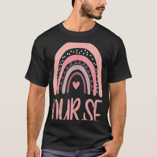 Boho Nurse Niedlich Pink Rainbow Day CMA Liebe Nu T-Shirt