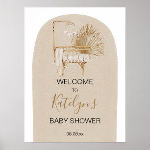 Boho Nursery Baby Shower Welcome Sign Poster